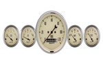 5 PC. GAUGE KIT, 3-3/8" & 2-1/16", ELEC. SPEEDOMETER, ANTIQUE BEIGE